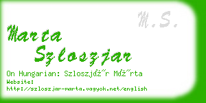 marta szloszjar business card